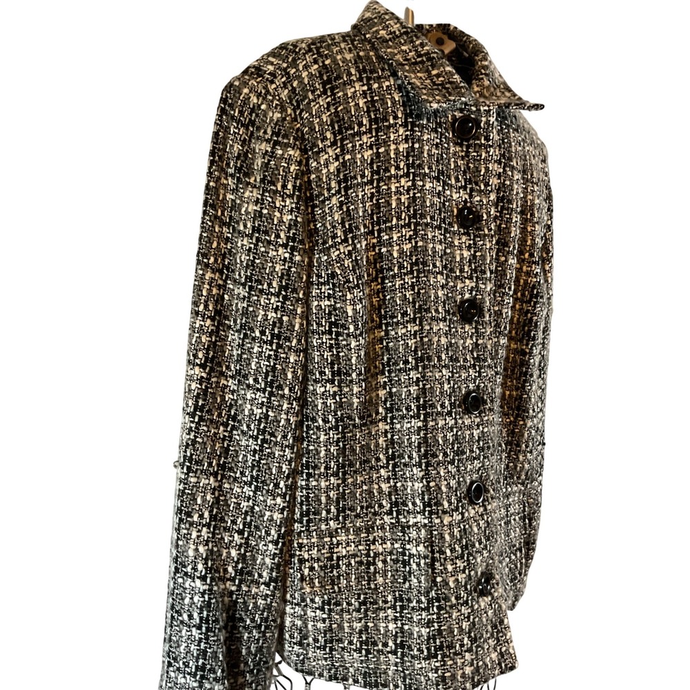 Croft & Barrow Women's XL Black White Tweed Blazer Jacket‎ - Picture 2 of 8